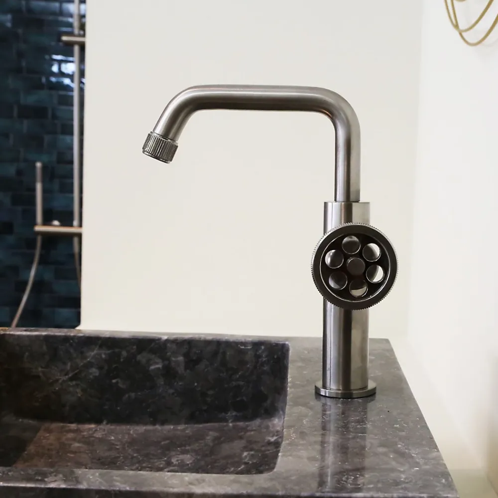 Robinet Lavabo Et Vasque|Essebagno Mitigeur lavabo bas façon inox Indus