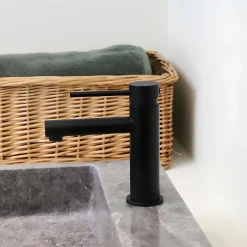 Robinet Lavabo Et Vasque|Essebagno Mitigeur lavabo bas noir Envol