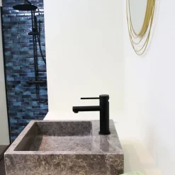 Robinet Lavabo Et Vasque|Essebagno Mitigeur lavabo bas noir Envol