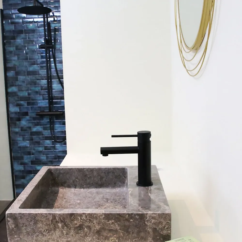 Robinet Lavabo Et Vasque|Essebagno Mitigeur lavabo bas noir Envol