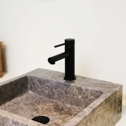 Robinet Lavabo Et Vasque|Essebagno Mitigeur lavabo bas noir Envol