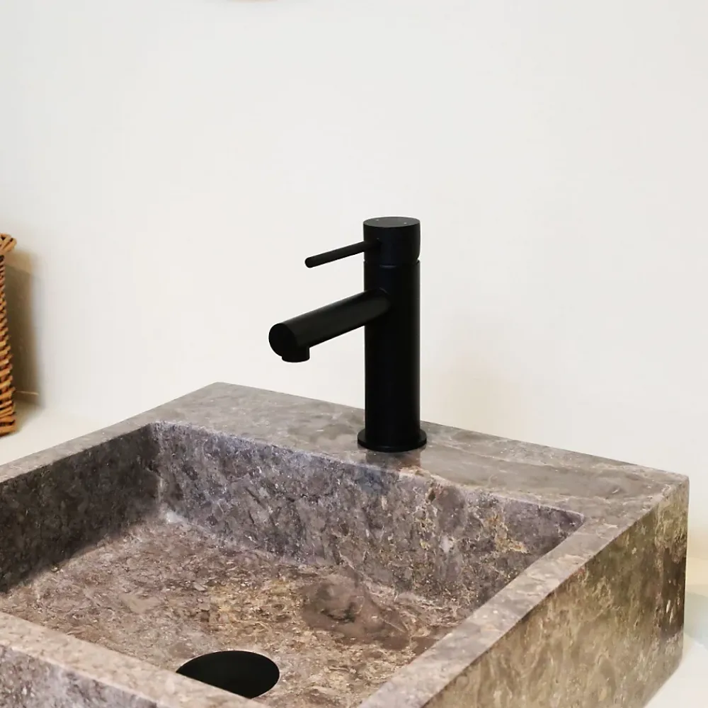 Robinet Lavabo Et Vasque|Essebagno Mitigeur lavabo bas noir Envol