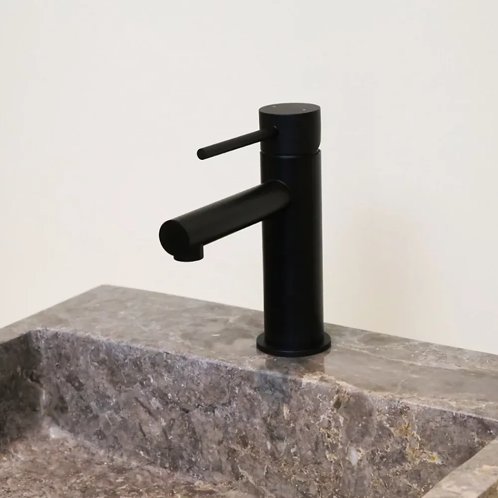 Robinet Lavabo Et Vasque|Essebagno Mitigeur lavabo bas noir Envol