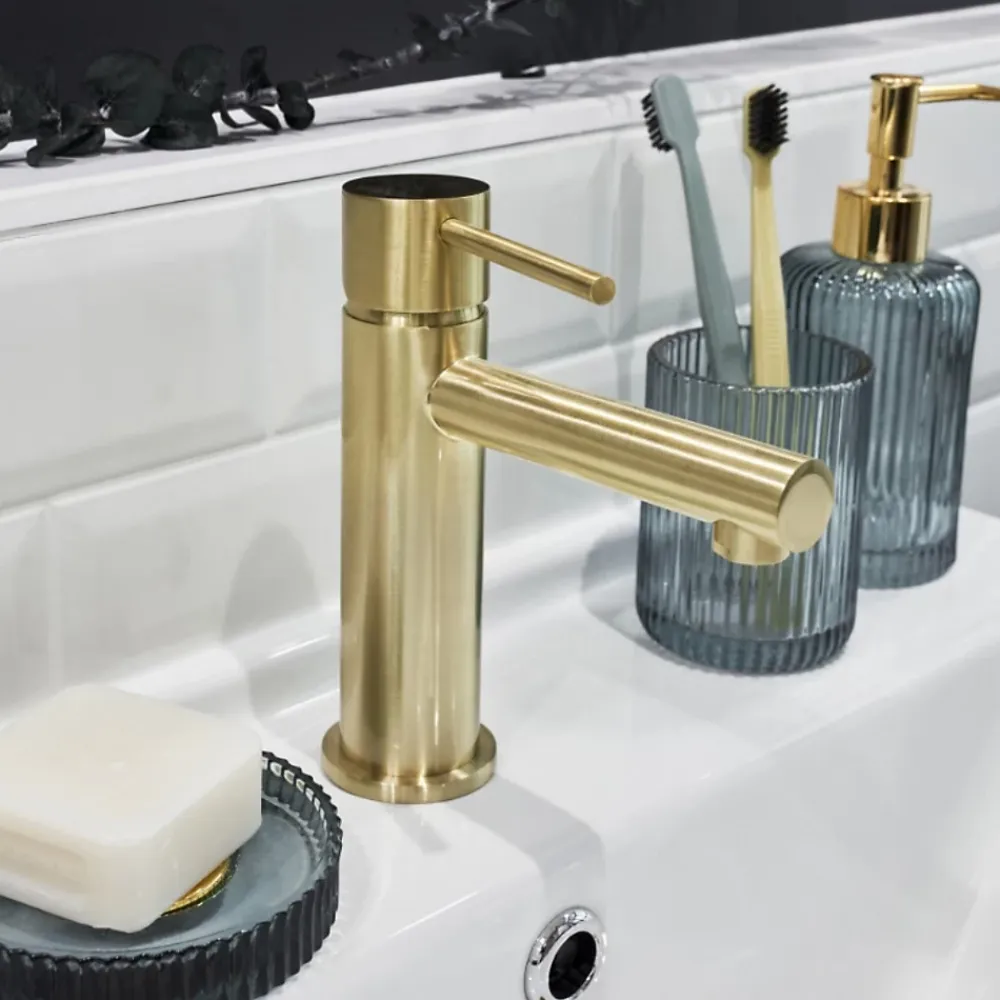 Essebagno Mitigeur lavabo bas or brossé Luisa