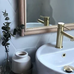 Essebagno Mitigeur lavabo bas or brossé Luisa