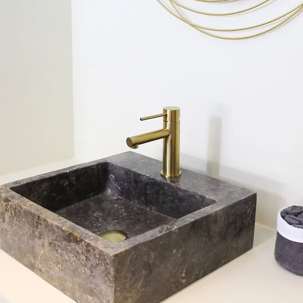 Essebagno Mitigeur lavabo bas or brossé Luisa