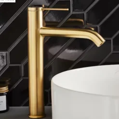 Robinet Lavabo Et Vasque|Jacob Delafon Mitigeur lavabo bec haut Grands Boulevards sans vidage Laiton brossé