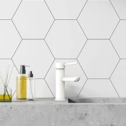 Robinet Lavabo Et Vasque|Essebagno Mitigeur lavabo Deco avec vidage en laiton coloris blanc modèle bas