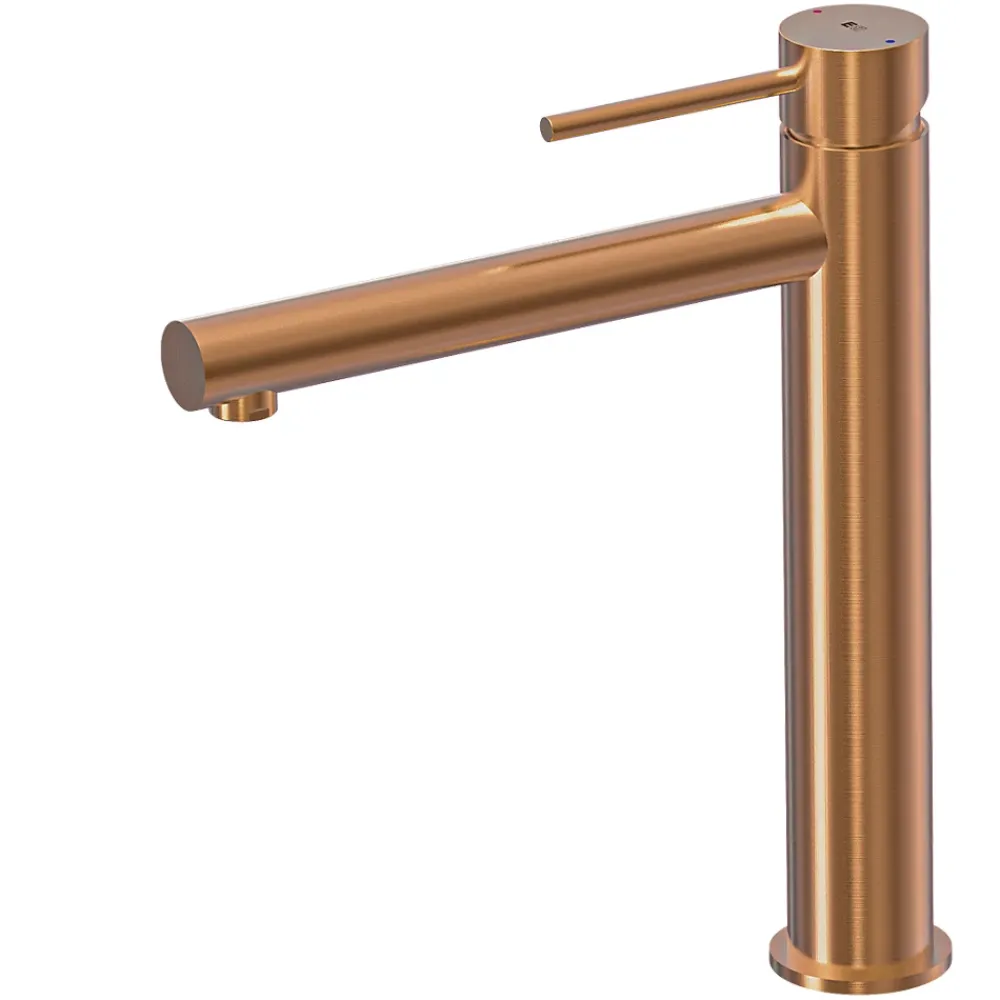 Robinet Lavabo Et Vasque|Essebagno Mitigeur lavabo haut cuivre brossé Luisa
