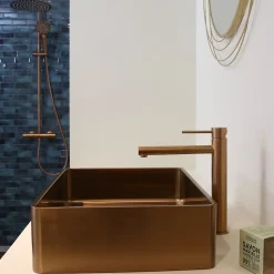 Robinet Lavabo Et Vasque|Essebagno Mitigeur lavabo haut cuivre brossé Luisa