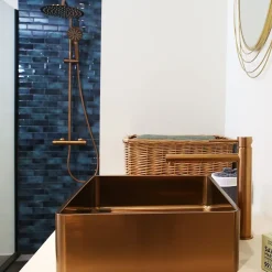 Robinet Lavabo Et Vasque|Essebagno Mitigeur lavabo haut cuivre brossé Luisa