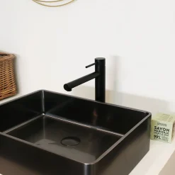 Essebagno Mitigeur lavabo haut noir Envol