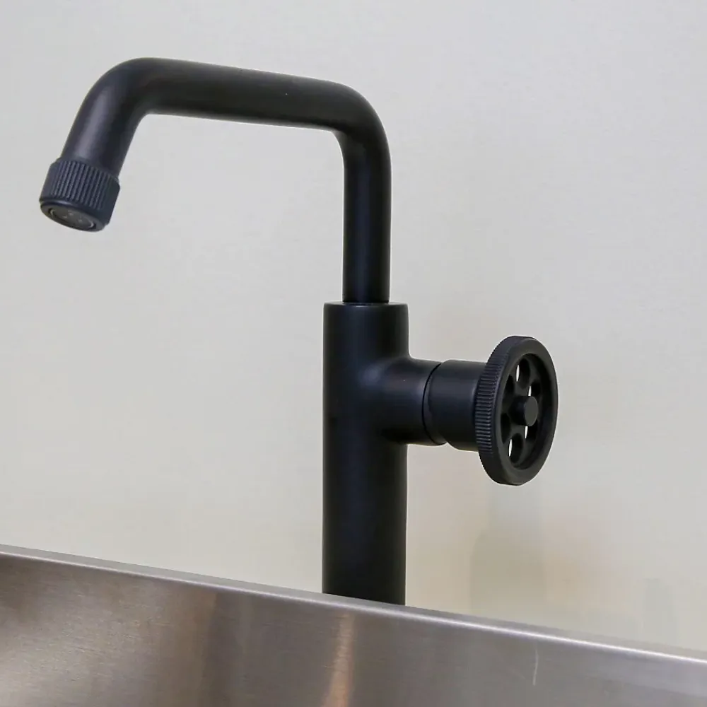 Essebagno Mitigeur lavabo haut noir Indus