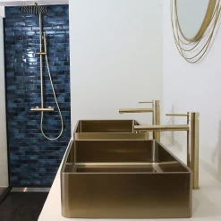 Robinet Lavabo Et Vasque|Essebagno Mitigeur lavabo haut or brossé Luisa