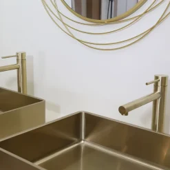 Robinet Lavabo Et Vasque|Essebagno Mitigeur lavabo haut or brossé Luisa