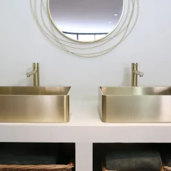 Robinet Lavabo Et Vasque|Essebagno Mitigeur lavabo haut or brossé Luisa