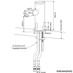 Auralum Max Mitigeur lavabo Infrarouge robinet lavabo capteur automatique, Robinet de Salle de Bain en Laiton Chromé