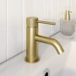 GoodHome Mitigeur lavabo mécanique M, doré, Owens