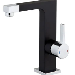 Essebagno Mitigeur lavabo noir chromé Short