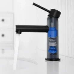 Cecipa Max Mitigeur Lavabo, Robinet Lavabo ,Robinet de Salle Bain à économie d'eau Monocommande avec Aérateur Démotable, Noir