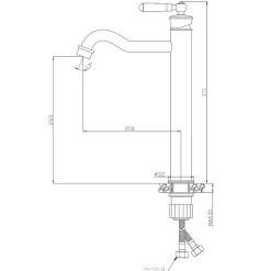 Essebagno Mitigeur lavabo rétro haut or brossé Leeds
