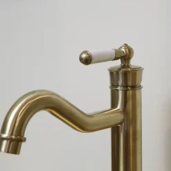 Essebagno Mitigeur lavabo rétro haut or brossé Leeds