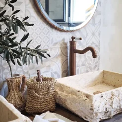 Robinet Lavabo Et Vasque|Essebagno Mitigeur lavabo rétro haut cuivre brossé Leeds