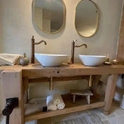 Robinet Lavabo Et Vasque|Essebagno Mitigeur lavabo rétro haut cuivre brossé Leeds