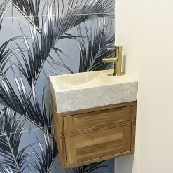 Essebagno Mitigeur lave mains or brossé Luisa