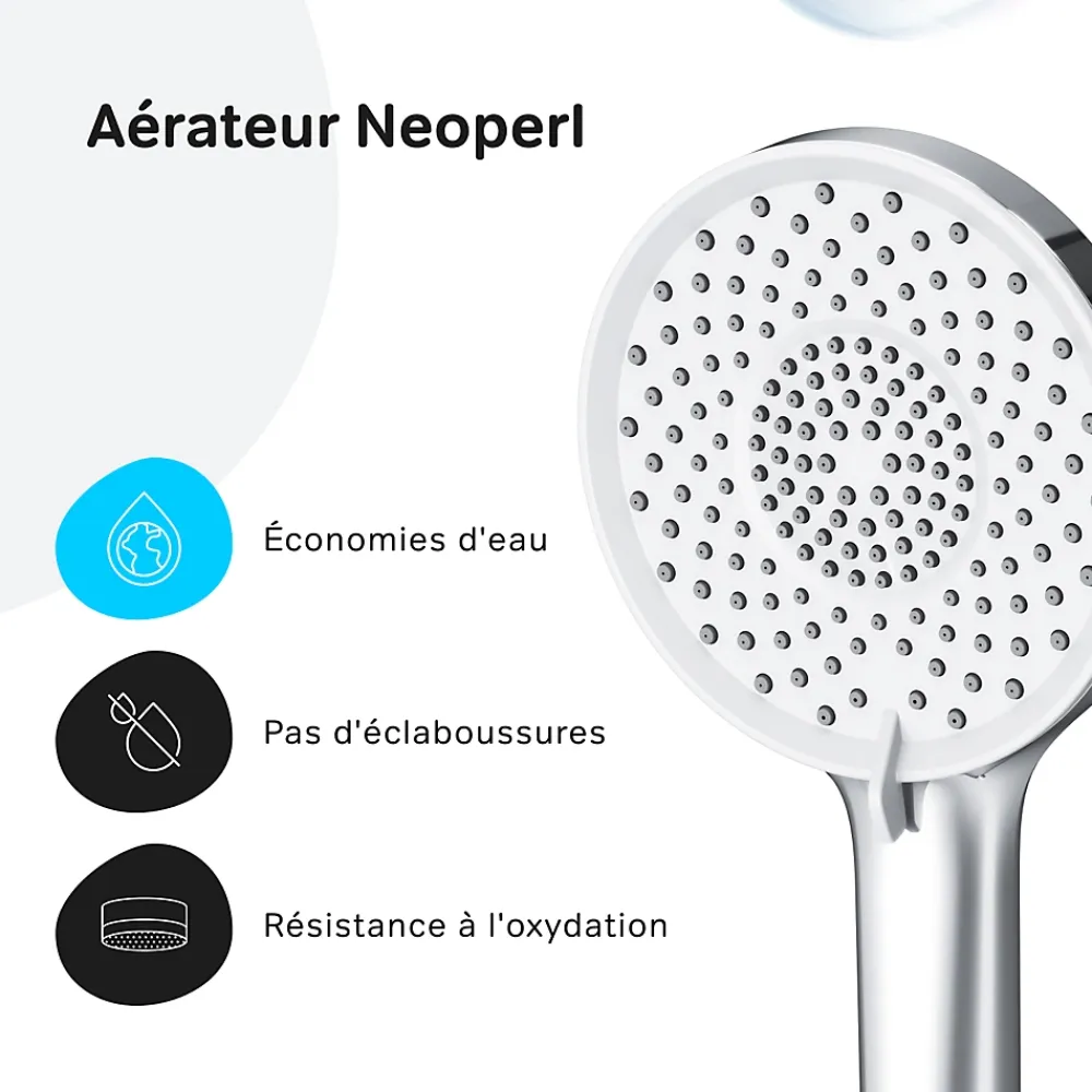 Robinet De Baignoire|Am.Pm Europe Mitigeur mécanique de baignoire avec douchette et support Robinet Salle de Bain Chromé, FXA15000 X-Joy AM.PM