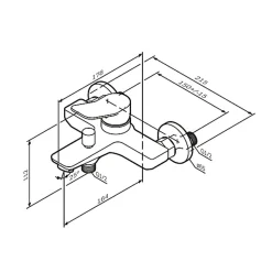 Robinet De Baignoire|Am.Pm Europe Mitigeur mécanique de baignoire avec douchette et support Robinet Salle de Bain Chromé, FXA15000 X-Joy AM.PM