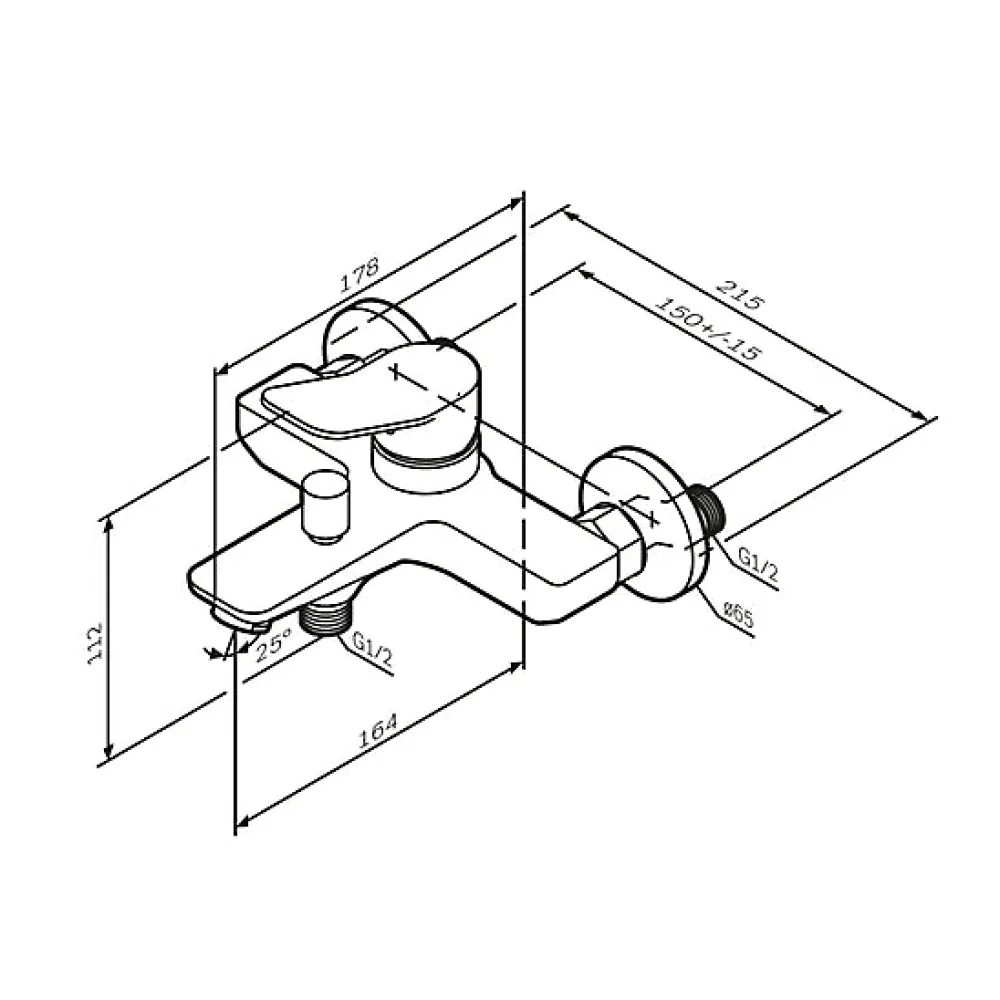Robinet De Baignoire|Am.Pm Europe Mitigeur mécanique de baignoire avec douchette et support Robinet Salle de Bain Chromé, FXA15000 X-Joy AM.PM