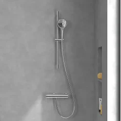 Villeroy & Boch Mitigeur mécanique douche VILLEROY ET BOCH Loop & Friends Chrome + Ensemble de douche VILLEROY ET BOCH Verve Showers 3 jets Chrome