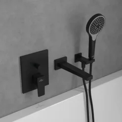 Robinet De Douche|Villeroy & Boch Mitigeur mécanique encastré avec inverseur VILLEROY ET BOCH Architectura Square Noir mat