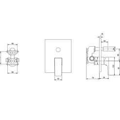 Robinet De Douche|Villeroy & Boch Mitigeur mécanique encastré avec inverseur VILLEROY ET BOCH Architectura Square Noir mat