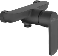 Robinet De Baignoire|Invena Mitigeur Monocommande Mural Salle De Bains Douche Laiton Revetement Poudre Noire