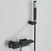 Robinet De Baignoire|Signature Mitigeur mural bain-douche en laiton noir mat avec douchette, moderne, chaud/froid, 26 cm