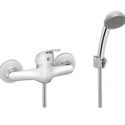 Invena Mitigeur Mural Chrome Salle De Bains Ensemble De Douche Avec Poignee