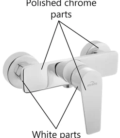 Robinet De Baignoire|Invena Mitigeur Mural Elegant Monocommande Blanc/chrome Salle De Bains Douche