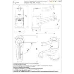 Robinet Lave-Mains|Sanindusa Mitigeur petite taille idéal pour lave-mains petit lavabo petite vasque XS chromé livré avec 2 flexibles 3/8