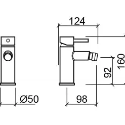 Sanindusa Mitigeur pour bidet à mousseur orientable Alfa New Icone chromé livré avec fixation 2 flexibles