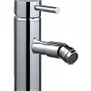 Sanindusa Mitigeur pour bidet bec contemporain mousseur Éco Tube chromé livré avec 2 flexibles