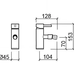 Sanindusa Mitigeur pour bidet bec contemporain mousseur Éco Tube chromé livré avec 2 flexibles
