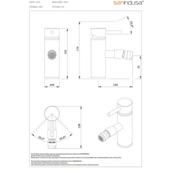Sanindusa Mitigeur pour bidet bec contemporain mousseur Éco Tube chromé livré avec 2 flexibles