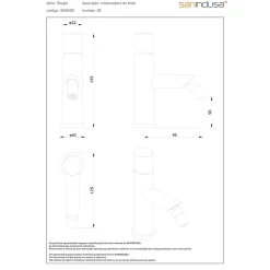 Sanindusa Mitigeur pour bidet bec contemporain mousseur orientable Single chromé livré avec 2 flexibles