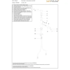 Sanindusa Mitigeur pour bidet bec contemporain mousseur orientable Single chromé livré avec 2 flexibles