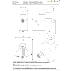 Sanindusa Mitigeur pour bidet bec contemporain mousseur Éco orientable Éco Tube chromé livré avec 2 flexibles et vidage à tirette