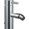 Sanindusa Mitigeur pour bidet bec contemporain mousseur Éco Tube chromé livré avec 2 flexibles et son vidage à tirette