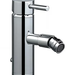 Sanindusa Mitigeur pour bidet bec contemporain mousseur Éco Tube chromé livré avec 2 flexibles et son vidage à tirette