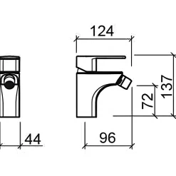 Sanindusa Mitigeur pour bidet mousseur orientable Advance chromé système Écospot